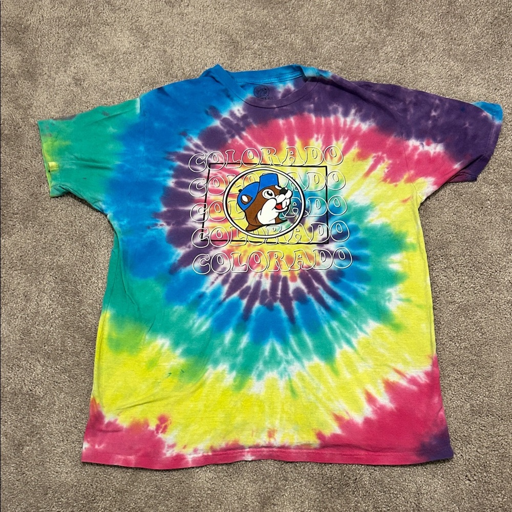 Colorful Tie-Dye Buc-ee’s tee sz:Large
